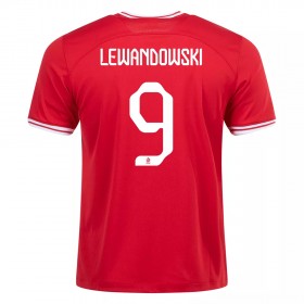 Fotbalové dres Polsko LEWANDOWSKI 9 Venkovní Mistrovství Světa 2022 Krátký Rukáv